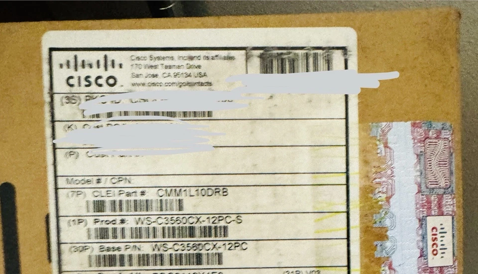 NEW Cisco Catalyst 3560-CX Series 12-Port PoE Switch WS-C3560CX-12PC-S - Image 1 of 1