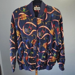 Chaqueta de Bombardero Vintage Años 90 Alfred Dunner con Cremallera Completa Azul Marino 14 - Imagen 1 de 9