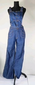Rare Vintage 1970’s N’est Ce Pas Bell bottom Bib Overalls Women’s Denim - Picture 1 of 22