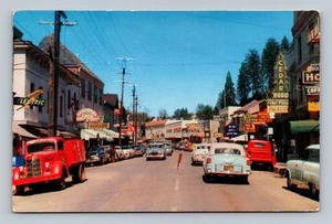 Vintage Placerville California Main Street Color Postcard 1950s Cars - Picture 1 of 2