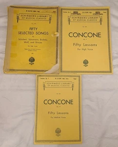 Vintage Schirmer's Library Vocal Sheet Music Lot Concone Fifty Lessons Songs - Picture 1 of 23