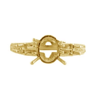 Semi Mount 6x8MM Oval Shape Faceted Ring Sterling Silver Jewelry - Image 1 of 4