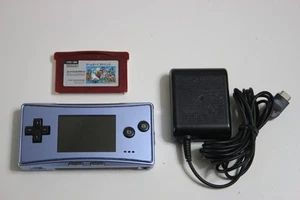 Nintendo Game Boy Micro Console- Blue OXY-001 w/ Mario Game and Charger Japan - Picture 1 of 14