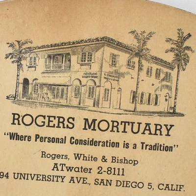 1950-е Rogers Mortuary Белый Епископ 4094 University Avenue Сан-Диего Калифорния - Изображение 1 из 4