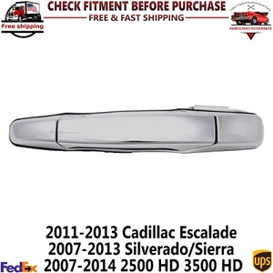Rear Left Driver Side Chrome Door Handle For 2007-2013 Escalade / Silverado - Picture 1 of 7