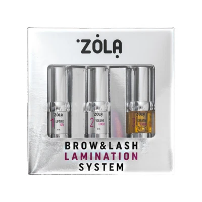 Brow and Lash Lamination System3x10ml Lifting Gel+Volume Fixer+KeratinSerum ZOLA - Image 1 of 3