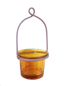 (36000) COLGADOR METAL COLGANTE VIOLETA CON VASO CUENCO CANDELABRO VELA DE TE - Imagen 1 de 2