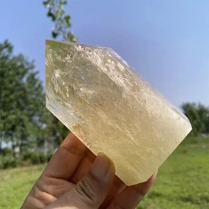 Varita de cristal de cuarzo obelisco de citrino natural de 0,52 kg decoración de cristal de Reiki - Imagen 1 de 12