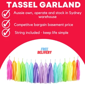 5 Pieces Tissue Paper Tassels Garlands Bunting Party Wedding Decoration pompoms - Picture 1 of 29