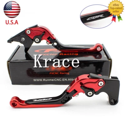 Palancas de embrague de freno plegables con logotipo para Honda CBR1000RR/FIREBLADE/SP 2008-2021 Foto 1 de 4