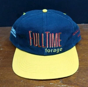 Full Time Forager Cargill Seeds Hat Cap Black Adult Used Snapback Vtg Usa 90s - Picture 1 of 13