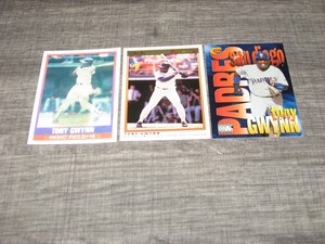 TONY GWYNN 3 CARD LOT 1989 SPORTFLICS #160-1991 O-PEE-CHEE #59-1997 CIRCA BOSS