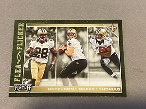 Adrian Peterson Drew Brees Michael Thomas 2017 playoffs parpadeo de pulgas #6 Saints - Imagen 1 de 2