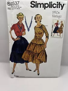 Simplicity Skirt Sewing Pattern S9537 14-22 Women 50s Retro Vintage Blouse 9537 - Picture 1 of 4
