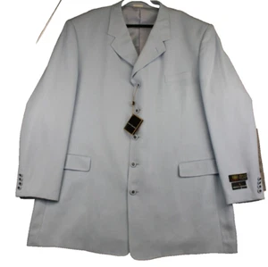 NWT Vintage Stacy Adams 5 Button Long Sleeve Suit Jacket Light Blue Size 52L W47 - Picture 1 of 9