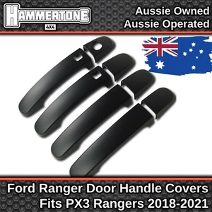 BLACK DOOR HANDLE COVER Accessories For Ford Ranger PX3 XLT XLS Wildtrak 2018-22 - Picture 1 of 7