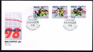Malta 1998 World Cup Football First Day Cover FDC SG 1081 - 1083 Not Addressed - Picture 1 of 1