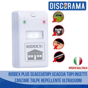 RIDDEX PLUS SCACCIATOPI SCACCIA TOPI INSETTI ZANZARE TALPE REPELLENTE ULTRASUONI - Foto 1 di 1