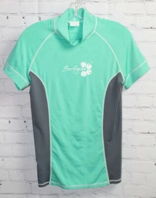 S ~ Surfgear Rash Guard короткий рукав зеленый серый размер большой  - Изображение 1 из 3
