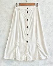 New listing
		NEW - SIGNATURE White Cotton Button Front Summer Beach Maxi Flared Skirt Med