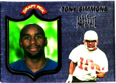 1998 Playoff Absolute SSD Tony Simmons #46 Rookie RC NrMt Free Shipping - Image 1 of 2