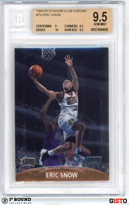 流行 1:Eric Snow BGS 9.5:1999-00 体育场俱乐部 Chrome Gisto #79 — 第 1/3 张图片