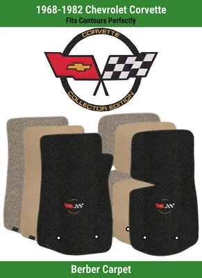 Tapetes frontais Lloyd Berber para Corvette 68-82 com anel de bandeiras de corveta edição de colecionador - Imagem 1 de 4