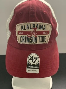 NWT Alabama Crimson 1831 Roll Tide Hat Cap Red Adjustable Strapback 47 Brand - Picture 1 of 7