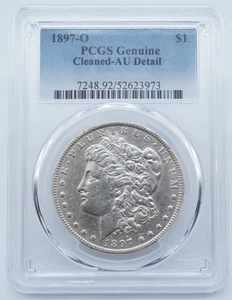 1897-O Morgan Silver Dollar PCGS Genuine Cleaned AU Detail - U2181 - Picture 1 of 4