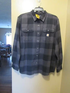 CAMISA DE FRANELA PESADA CALCE HOLGADO LS CARHARTT NUEVA CON ETIQUETAS GRANDE PARA HOMBRE 3XL 3X-GRANDE - Imagen 1 de 2