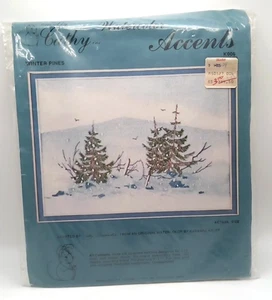 Cathy Crewel Aquarell Akzente Winterkiefern von Barbara Krupp Neu aus altem Lagerbestand Kit K006 - Bild 1 von 4