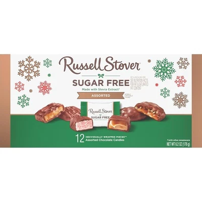Caja de regalo de dulces de chocolate surtido sin azúcar Russell Stover 12 piezas 6,2 oz Foto 1 de 3