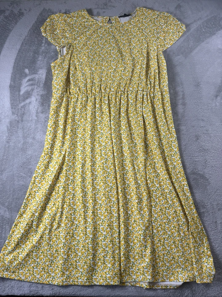 Vestido Tiana B. Amarillo Limón Para Mujer Plus 2X Ropa de Trabajo Verano Boda Cóctel Foto 1 de 4