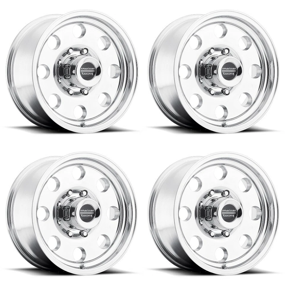 Set 4 17" American Racing AR172 Baja 17x8 8x6.5 Polished Wheels 10mm Truck Rims - Image 1 of 4