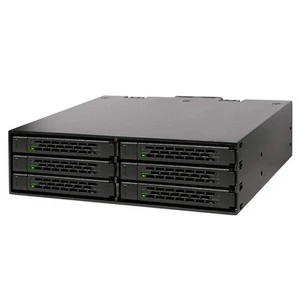 ICY DOCK Full Metal 6 x 2.5 SAS/SATA HDD/SSD Mobile Rack Enclosure for 5.25" ... - Photo 1/9