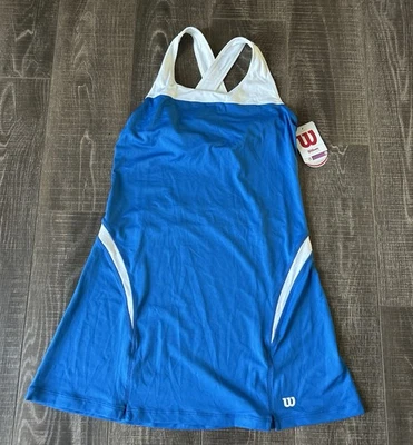 Wilson Women’s Team Tennis Dress Size Medium White/Blue NWT - Image 1 of 4