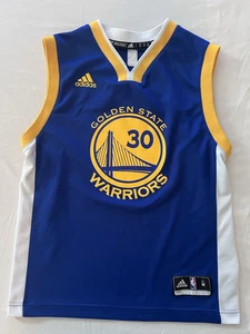 Golden State Warriors NBA Jersey Youth Medium Blue Adidas Stephen Curry 30 - Picture 1 of 14
