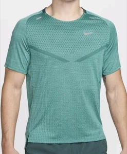 Nike Tech Knit Dri-FIT ADV Short-Sleeve Running Top Tee Green Large DM4753 338 - Picture 1 of 3