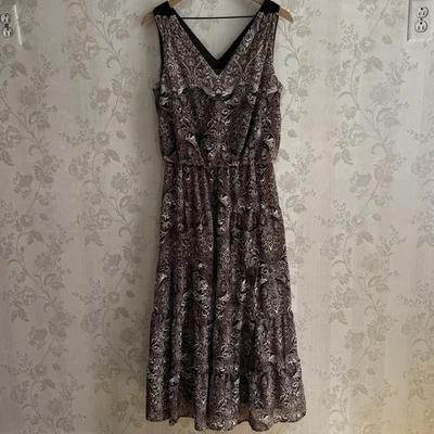 Vestido Perceptions en Niveles Talla 8 Romántico, Femenino Cottagecore Marrón Cachemira Hada Foto 1 de 4