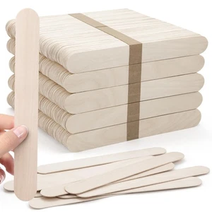 WISYOK 8 inch Popsicle Sticks, 500 Pcs Jumbo Wood Craft Sticks, Fan Handles, ... - Picture 1 of 7