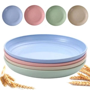 Wheat Straw Plates Unbreakable Deep Inner Plates Reusable Dinnerware - Picture 1 of 8