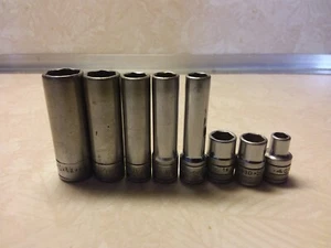 Vintage S&K sockets 1/4 drive SAE various sizes 6 point 5 deep well 4-total 8  - Bild 1 von 10