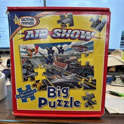 Active Minds AIR SHOW Big Puzzle 24 BIG Pieces 6 Sq Feet Planes Jets Parachutes - Image 1 of 4