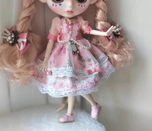 Ropa de muñeca rosa precioso vestido + sombreros para muñeca blythe 1/6 BJD muñeca - Imagen 1 de 5