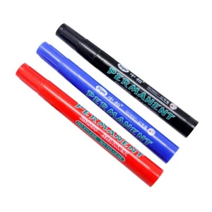 Permanent Markers Black Permanent Marker 3.0mm Pen Tip Works on Metal Wood Stone - Picture 1 of 18