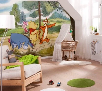Disney wall mural WALLPAPER childrens bedroom Winnie The Pooh PREMIUM green - Image 1 of 4