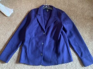 Dialogue Metallic Violet Color 100% Quilted polyester Button Down Size L EUC - Picture 1 of 3