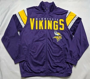 NFL MINNESOTA VIKINGS PURPLE LARGE LOGO Track Jacket Shirt Men Team Sideline XL - Picture 1 of 6