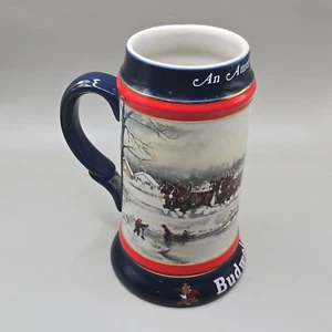 Anheuser Busch BUDWEISER "An American Tradition" 1990 Holiday Mug BEER Stein -EX - Picture 1 of 6