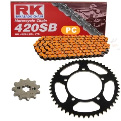 Juego de cadenas Aprilia RS 50 Tuono 03-04 cadena RK PC 420 SB 124 naranja abierto 11/ Foto 1 de 4